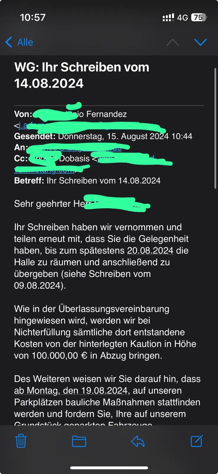 Schreiben am 14.08.2024