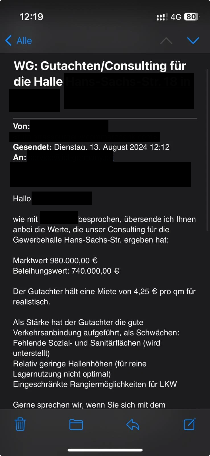 Gutachten/Consulting für die Halle